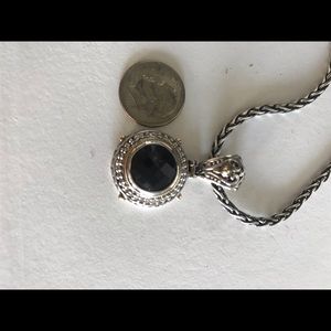 Effy sterling silver 18k gold smoky quartz necklace